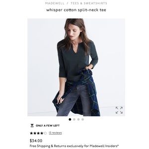 madewell long sleeve green whisper cotton